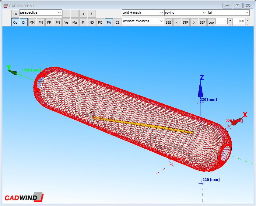 CADWIND visualization of the envelope